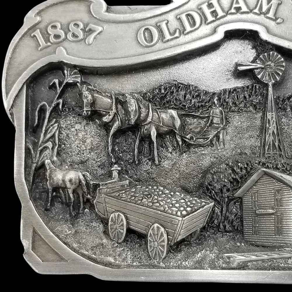 Oldham SD 1887 1987 Centennial‎ Commemorative Belt Buckle Pewter Limited Edition